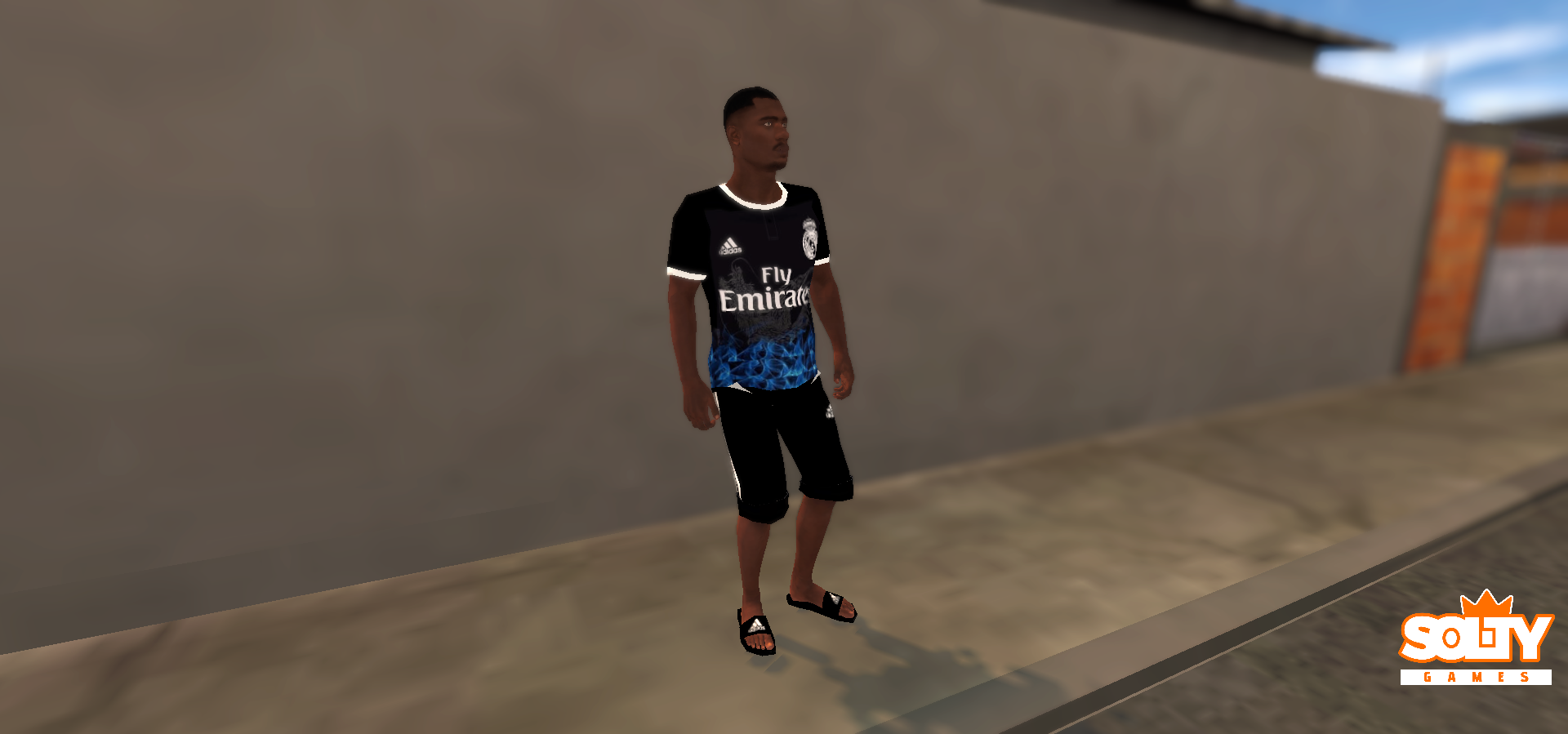 Skin – Traje Fly Emirates Preto e Azul