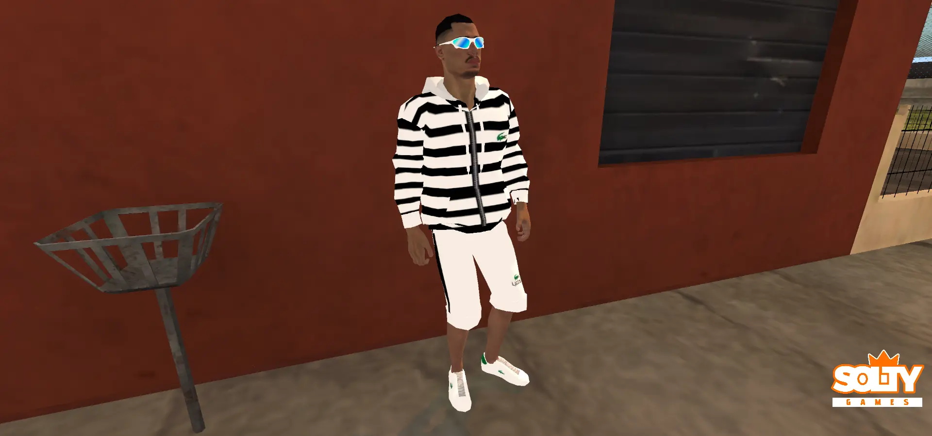 Skin – Moletom Lacoste Branca Listra